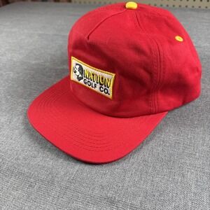 Golf Hat Nation Golf‎ Co Red Cap With Yellow Accents